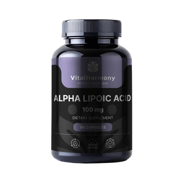 VitalHarmony-Alpha-Lipoic-Acid-Alfa-Liposkabe-100mg-90-kapsulas VitalHarmony Alpha Lipoic Acid